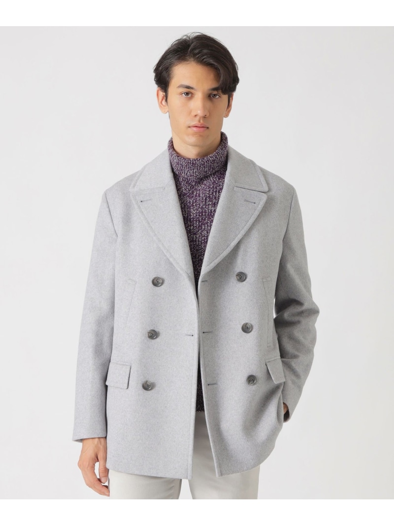 【SALE／30%OFF】Paul Stuart カシミヤブレンドビーバーPコート ポール・スチュアート ジャケット・アウター ピーコート ブラック グレー【RBA_E】【送料無料】