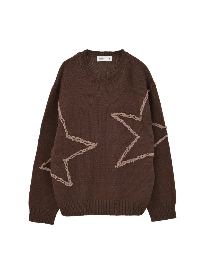 CONVERSE TOKYO STAR★ EMBROIDERY KNIT PULLOVER コンバーストウキョウ トップス 編み物 赤銅色 米国海軍 黒いこと【貨物輸送無料】 メンズファッション-ニット・セーター-トップス