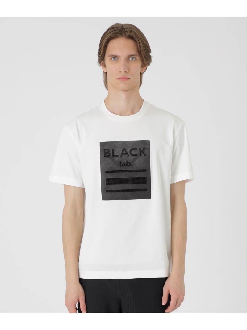 BLACK LABEL CRESTBRIDGE 【BLACK lab.】テクスチャーミックスグラフィックTシャツ ブルーレーベル / ブラックレーベル・クレストブリッジ トップス その他のトップス ブラック ピンク ホワイト【送料無料】