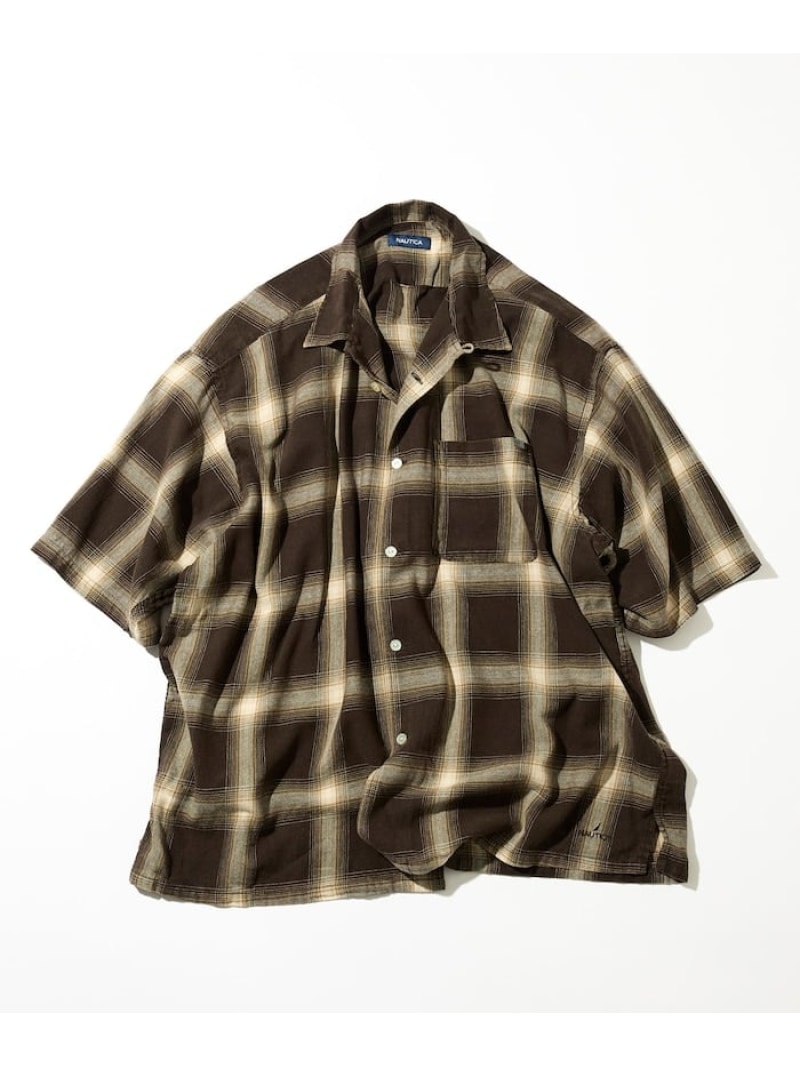 【SALE／10%OFF】NAUTICA ブリーチ オンブレ 明けっ広げ色合い半袖プルオーバー フリークスストア トップス プルオーバー・トップ 米国海軍 緑であること 赤銅色【RBA_E】【貨物輸送無料】