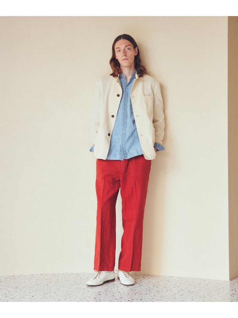 【SALE/60%OFF】SHIPS MEN BATEAUX DE SHIPS: リネン ガーメントダイ ワイド イージーパンツ シップス パンツ その他のパンツ ブラック グリーン オレンジ【RBA_E】【送料無料】