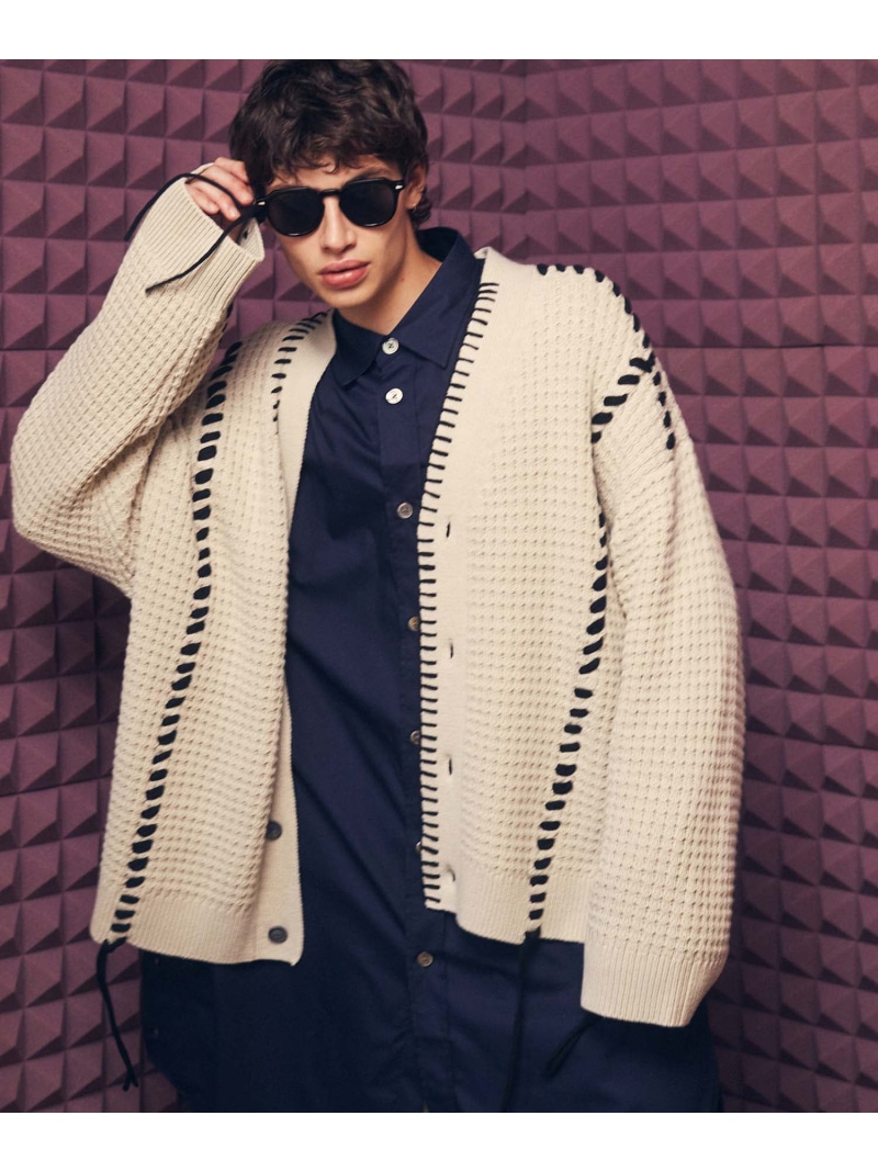 VILOWEN L/S O-NECK KNIT CARDIGAN/PB/R/1 VILOWEN L/S O-NECK KNIT CARDIGAN/PB/R/1