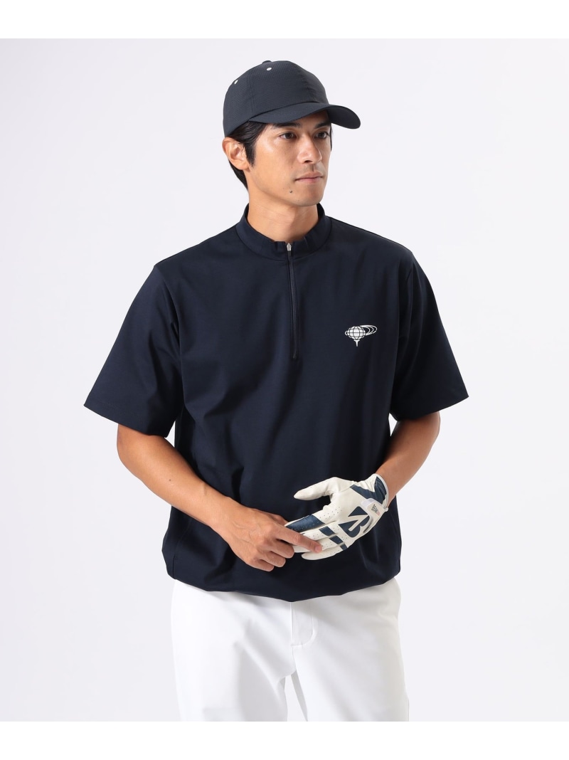 【SALE／30%OFF】BEAMS GOLF ORANGE LABEL ORANGE LABEL / ハーフジップ 裾ドローコード モックネックシャツ【STRETCH】 ビームス ゴルフ トップス スウェット・トレーナー 緑であること 米国海軍 黒いこと【RBA_E】【貨物輸送無料】 スウェット・トレーナー-トップス
