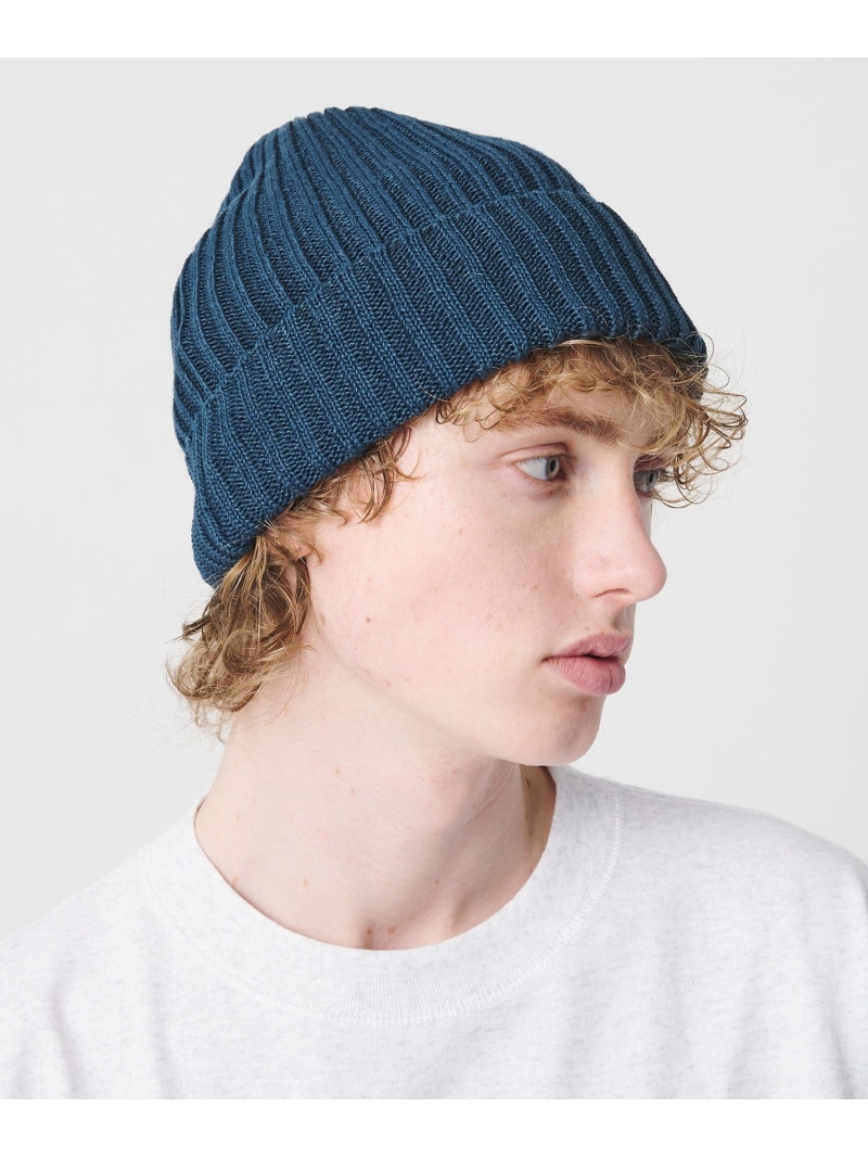 BEAUTY\u0026YOUTH UNITED ARROWS ＜GRILLO＞リネン 編み物 旗がしら もの言う花＆若い者 ユナイテッドアローズ かぶり笠 編み物帽・ビーニー 薄墨色 黒いこと【貨物輸送無料】