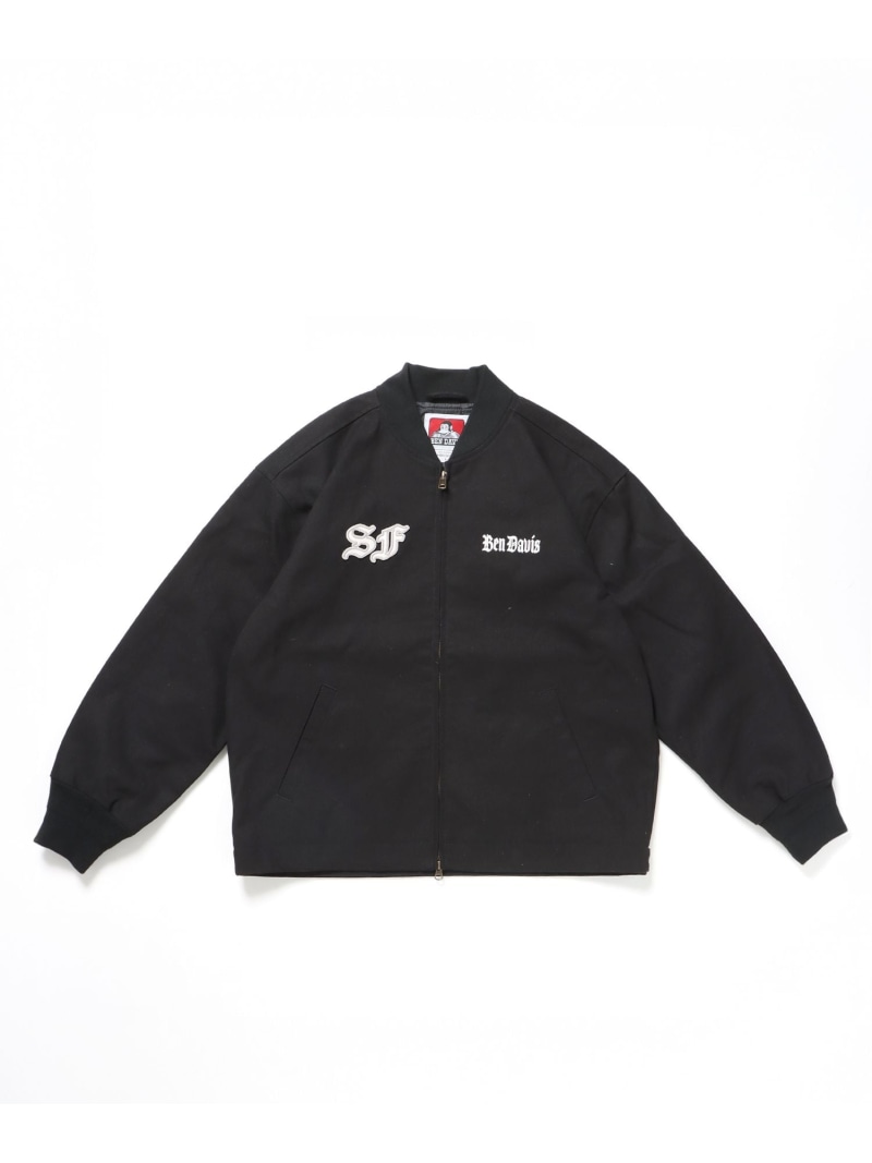 BEN DAVIS / WHITE LABEL 【BEN DAVIS(ベンデイビス)】MECHANIC EMB RIBBED JACKET / ワーク ジャケット 刺繍 ジャケット ダック アウター ナバル ジャケット・アウター その他のジャケット・アウター カーキグリーン ブラウン ブラック【送料無料】