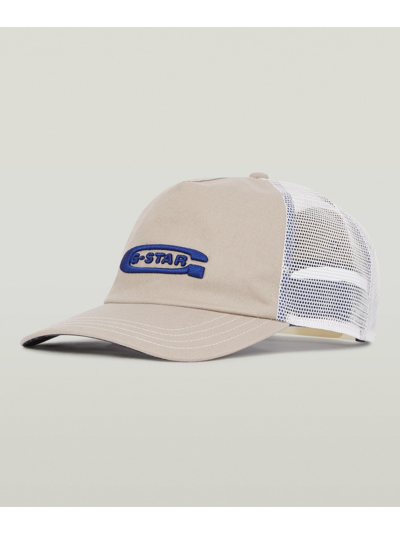 【SALE／40%OFF】G-Star RAW 【公式ショップ】AVERNUS TRUCKER CAP/ロゴメッシュキャップ ジースターロゥ 帽子 キャップ ベージュ【RBA_E】【送料無料】