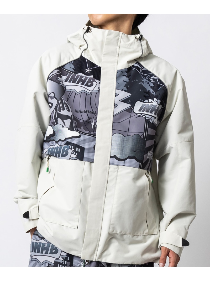 inhabitant inhabitant インハビタント フルジップスノージャケット MENS シフォン ジャケット・アウター 余分の物のジャケット・アウター 白いこと 黒いこと【貨物輸送無料】