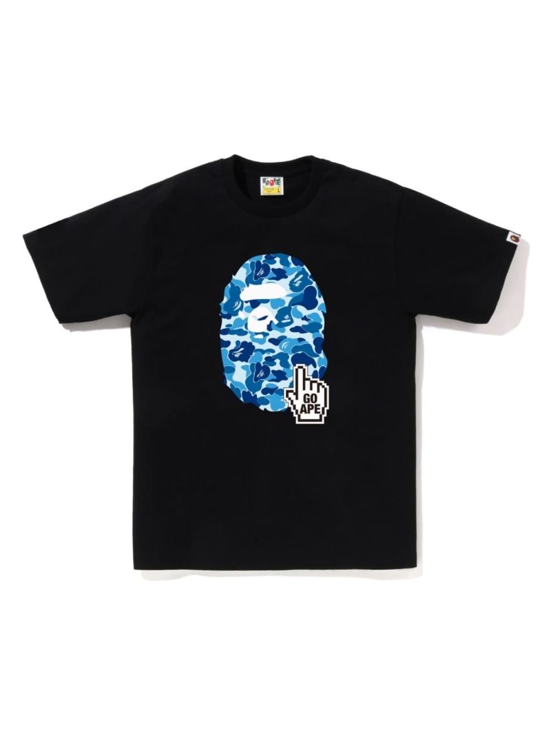 A BATHING APE ABC CAMO GO APE POINTER APE HEAD TEE BAPEC ア ベイシング エイプ トップス カットソー・Tシャツ ブラック ホワイト【送料無料】