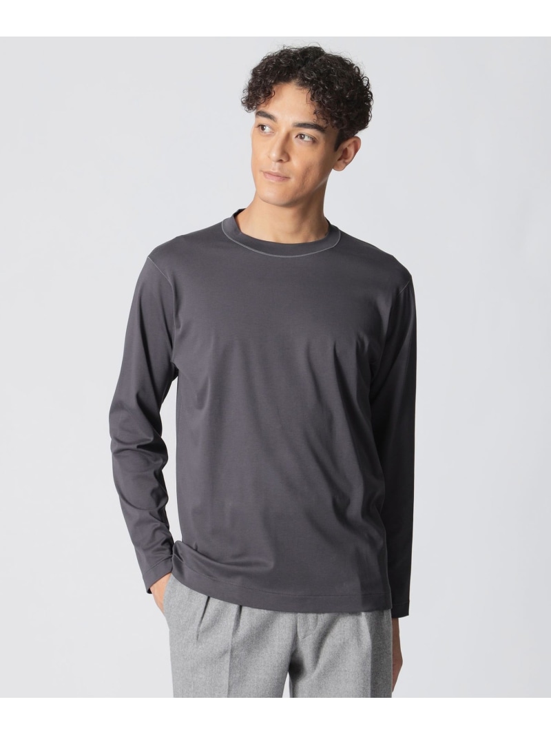 【SALE／40%OFF】Paul Stuart 【数量限定】「COLLECTION LINE」クルーネック長袖Tシャツ ポール・スチュアート トップス カットソー・Tシャツ ブラック ホワイト グレー【RBA_E】【送料無料】｜ Fashion Men