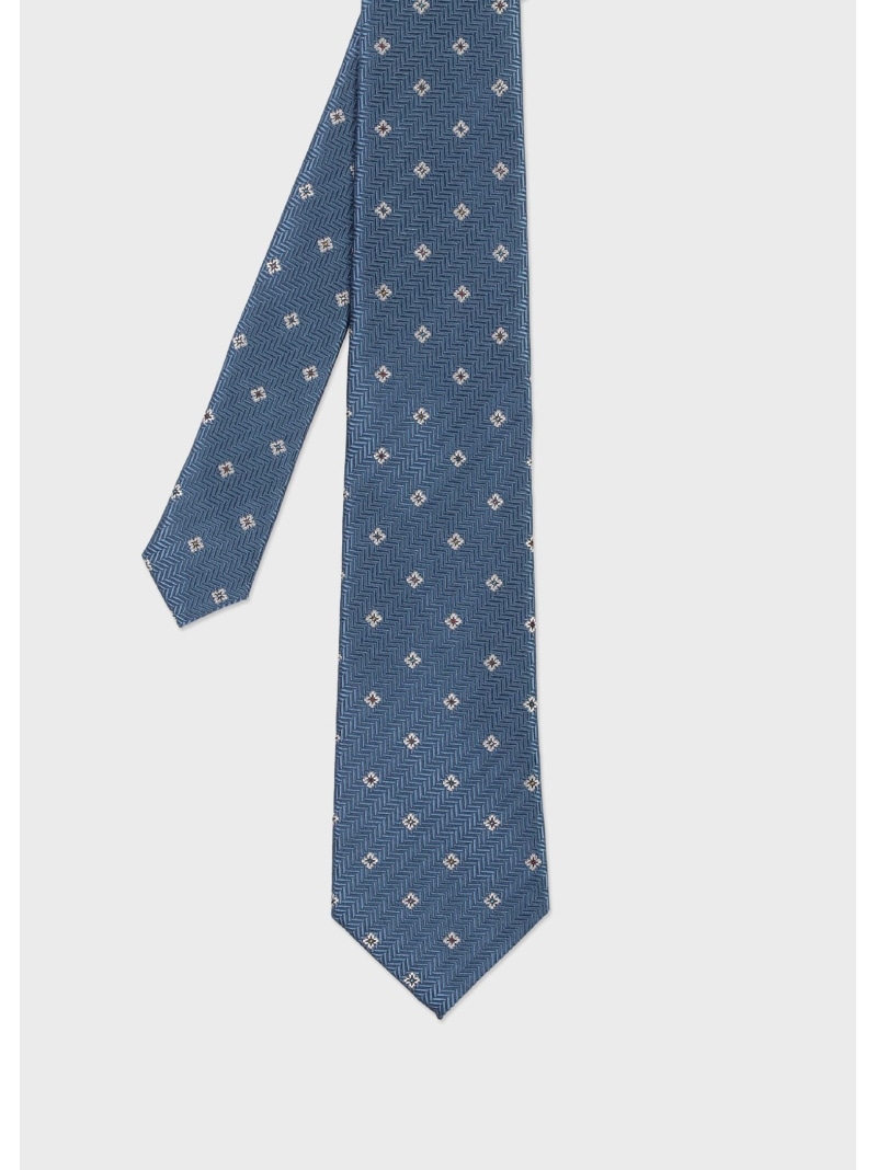 Paul Smith コントラスト小紋 タイ ポール・スミス スーツ・フォーマル ネクタイ・蝶ネクタイ ネイビー ブルー ブラウン【送料無料】