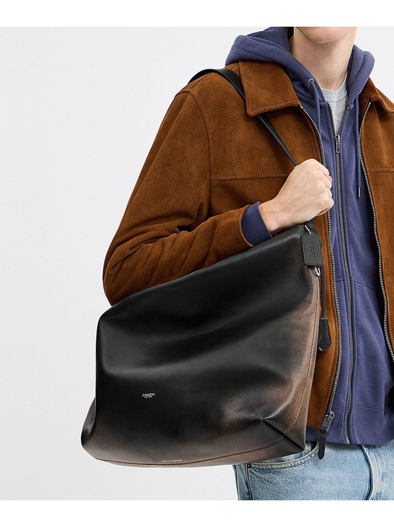 COACH 【堅苦しさ】モット 伝達人 バッグ・ラブド なめし革 コーチ職 御徒面子 ショルダーバッグ 黒いこと【貨物輸送無料】