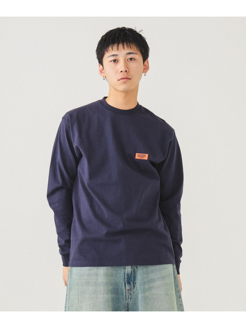 BEAMS 【別注】UNIVERSAL OVERALL / ロゴ ロングスリーブ Tシャツ ビームス メン トップス カットソー・Tシャツ ホワイト ネイビー ブラック【送料無料】