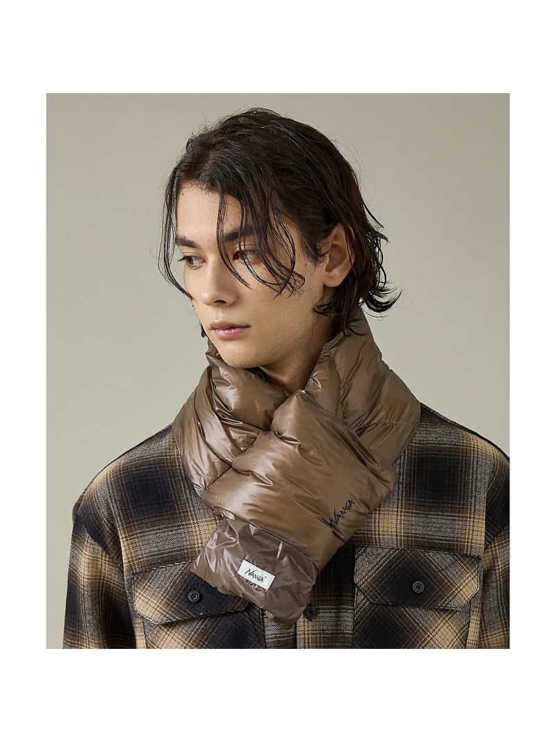 ABAHOUSE LASTWORD 【NANGA/ナンガ】PORTABLE LIGHT DOWN MUFFLER / アバハウス ファッション雑貨 マフラー・ストール・ネックウォーマー ブラック ネイビー ブラウン【送料無料】