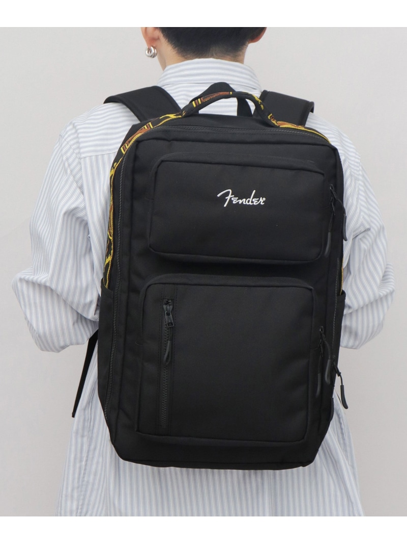 Fender Fender フェンダー ボックスリュック バックパック CORDURA エー.エム.エス. バッグ リュック・バックパック ブラック【送料無料】｜ Fashion Men