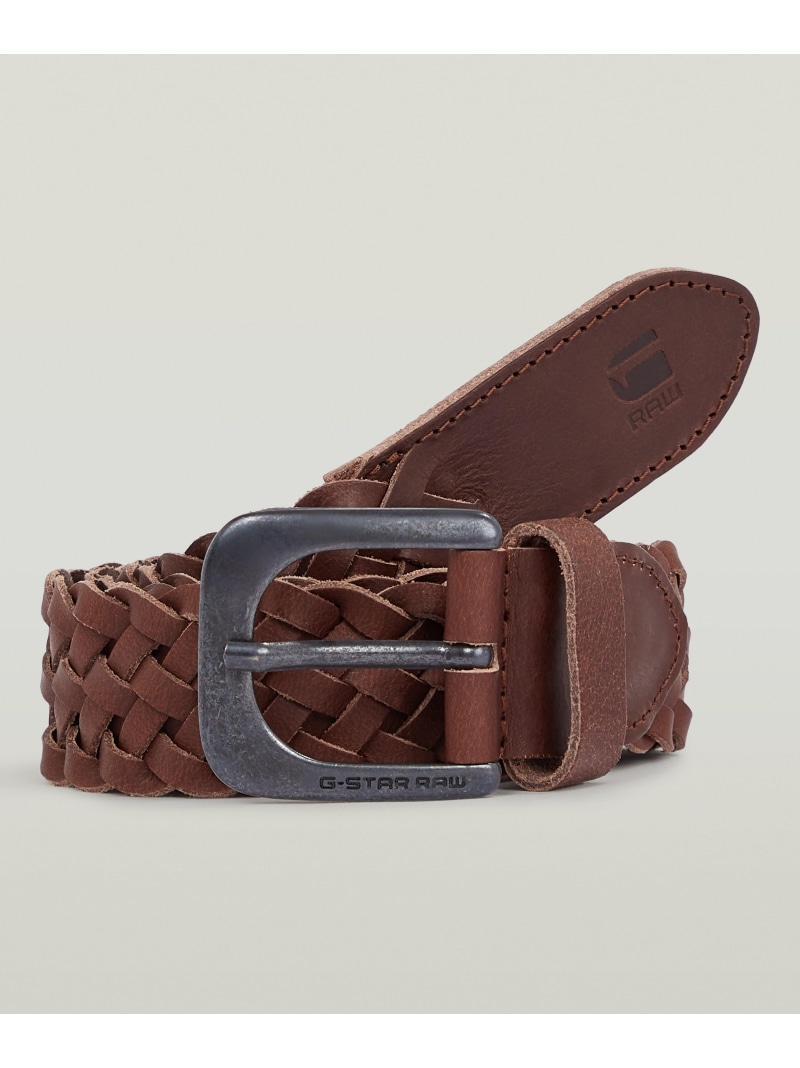 【SALE／30%OFF】G-Star RAW 【堅苦しさ販売店】SMALL ZED BRAIDED BELT/編み込みデザインメッシュレザーベルト ジースターロゥ 流行り物雑貨 胴締め 赤銅色【RBA_E】【貨物輸送無料】