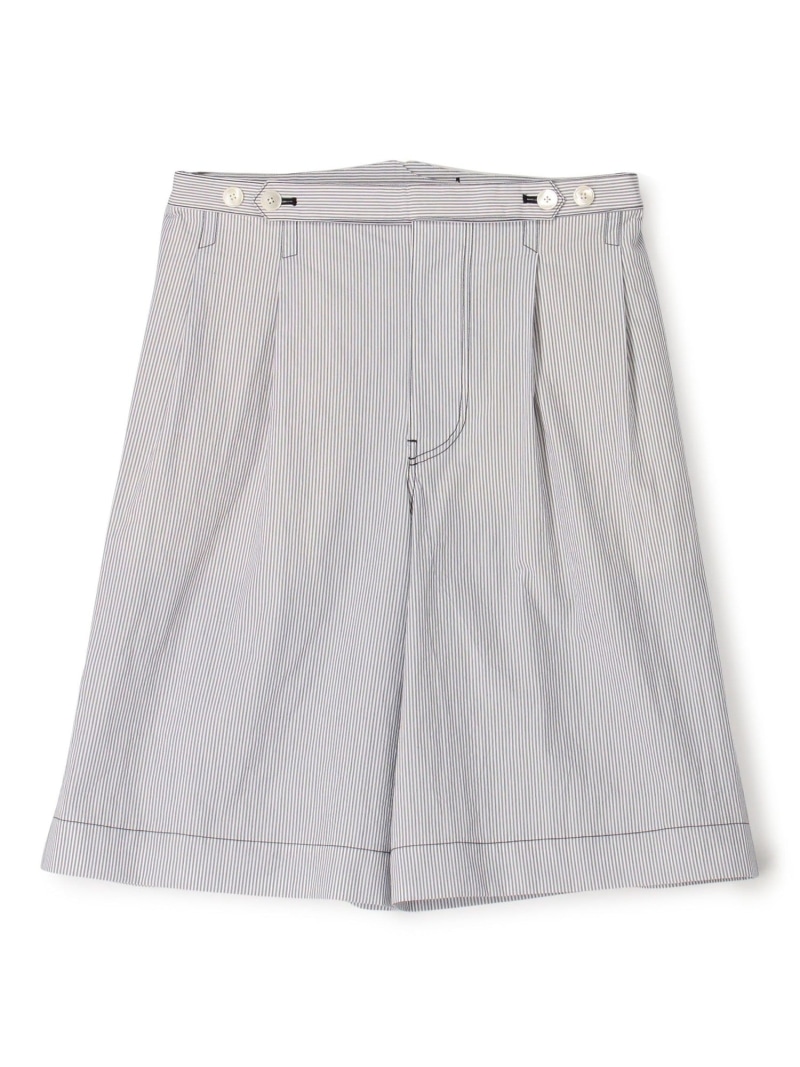 【SALE／30%OFF】TOMORROWLAND MEN コットンナイロンストライプ 2プリーツ ベルトレス ショートパンツ トゥモローランド パンツ その他のパンツ ホワイト【RBA_E】【送料無料】｜ Fashion Men 17,094円