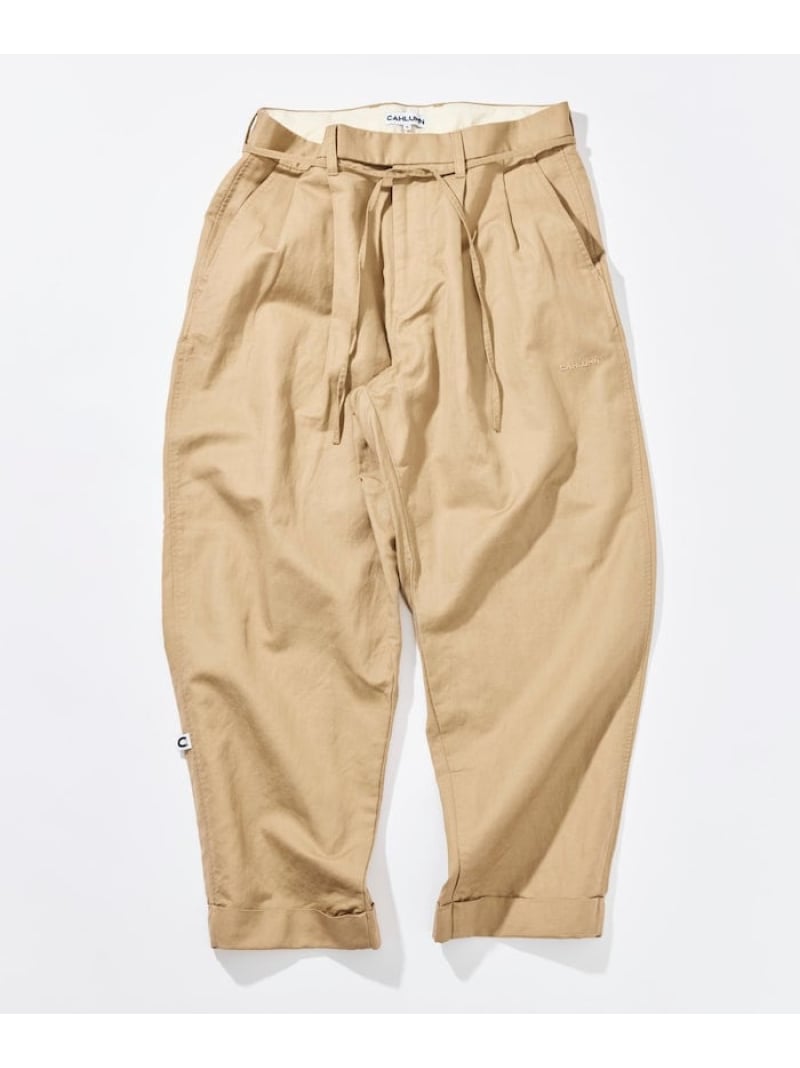 CAHLUMN Cotton Linen 2 Tuck Chino Pant フリークスストア パンツ チノパンツ ネイビー ベージュ【送料無料】