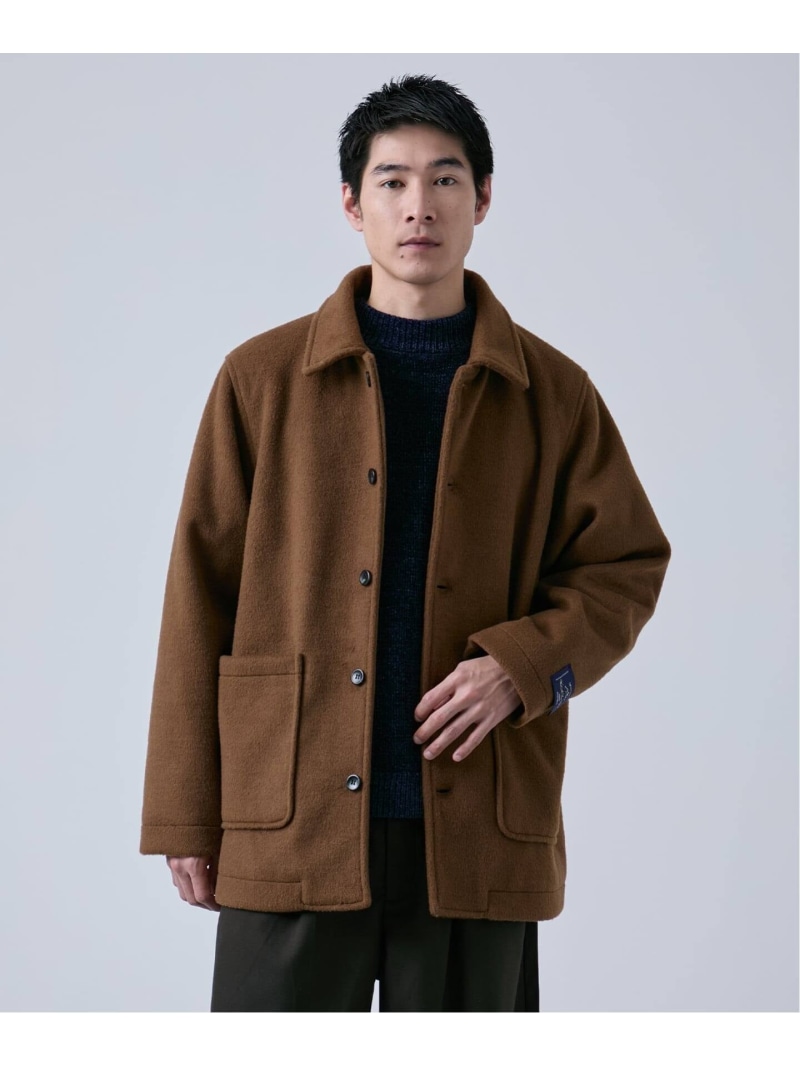 【SALE／33%OFF】B.C STOCK ウールミックス ビーバーハーフコート ベーセーストック ジャケット・アウター ステンカラーコート ブラウン ベージュ ブラック【RBA_E】【送料無料】