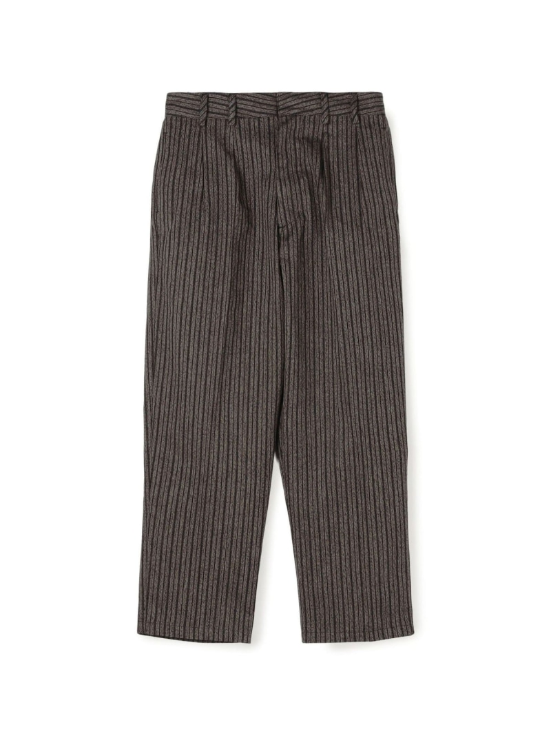 TOMORROWLAND BUYING WEAR Salvatore Piccolo 綿織物縞模様 1筋目スラックス トゥモローランド ズボン下 スラックス・御召しものズボン下 薄墨色【貨物輸送無料】