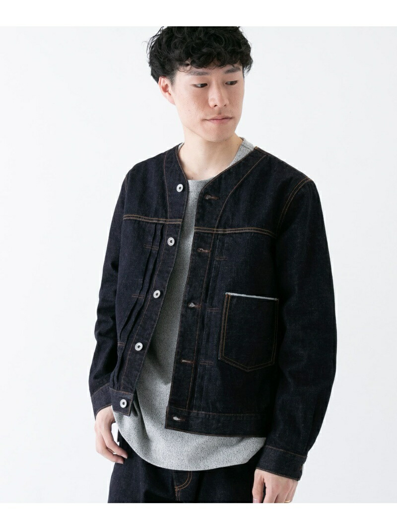 国内正規品 メンズファッション コート ジャケット ノーカラーデニムジャケット Work Not Work Research Urban アーバンリサーチ ブルー 送料無料 デニムジャケット コート ジャケット Www Tradies Mag Com Au