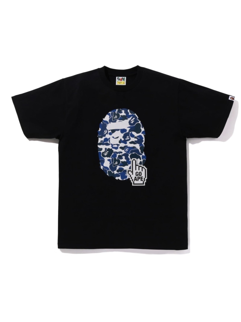 A BATHING APE BAPE CAMO GO APE POINTER BIG APE HEAD TEE BAPEC ア ベイシング エイプ トップス カットソー・Tシャツ ブラック ホワイト【送料無料】｜ Fashion Men