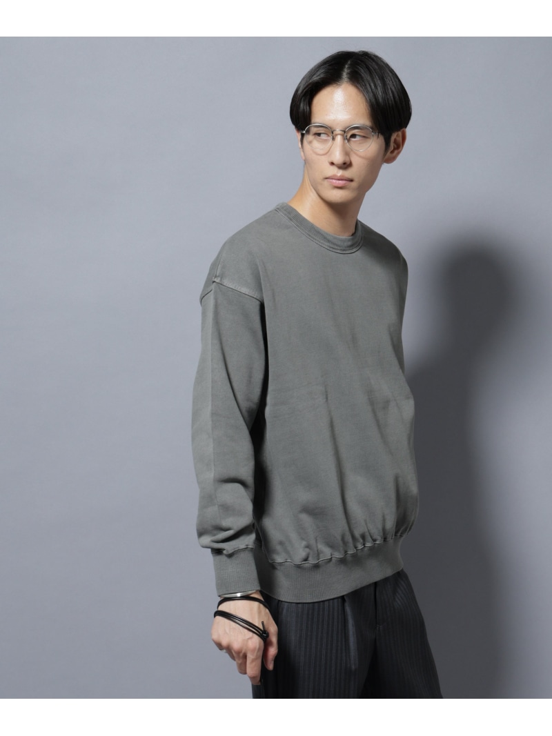 【SALE／20%OFF】NANO universe ヴィンテージライク クルーネックスウェット ナノユニバース トップス カットソー・Tシャツ オレンジ ブラウン グレー【RBA_E】【送料無料】