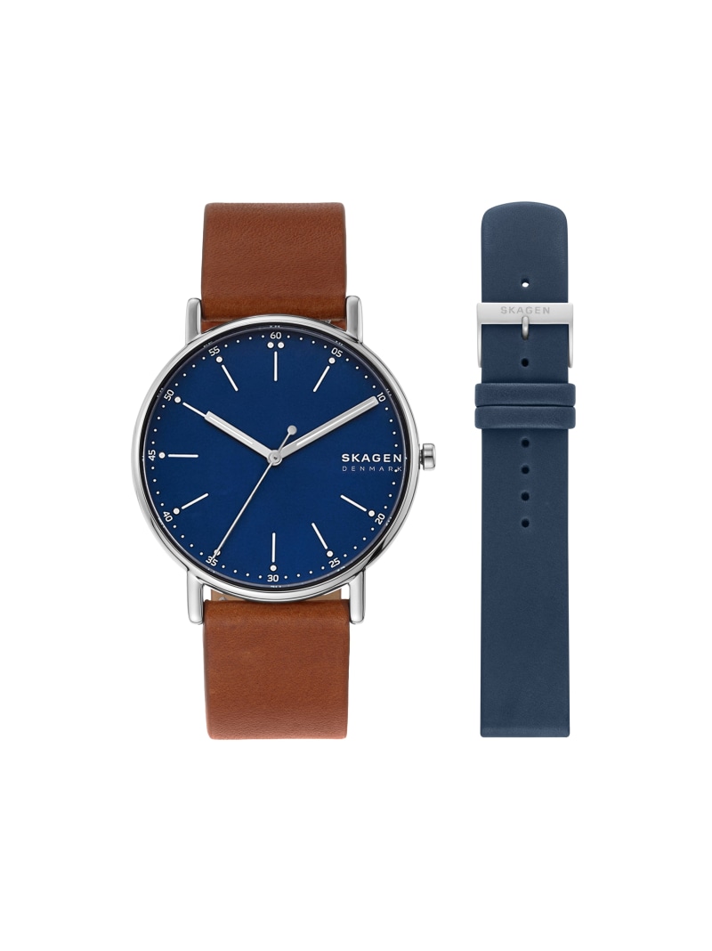 SKAGEN スカーゲン 腕時計&ストラップバンド セット メンズ アナログ レザー W69X215OT スカーゲン アクセサリー・腕時計 腕時計【送料無料】｜ Fashion Men