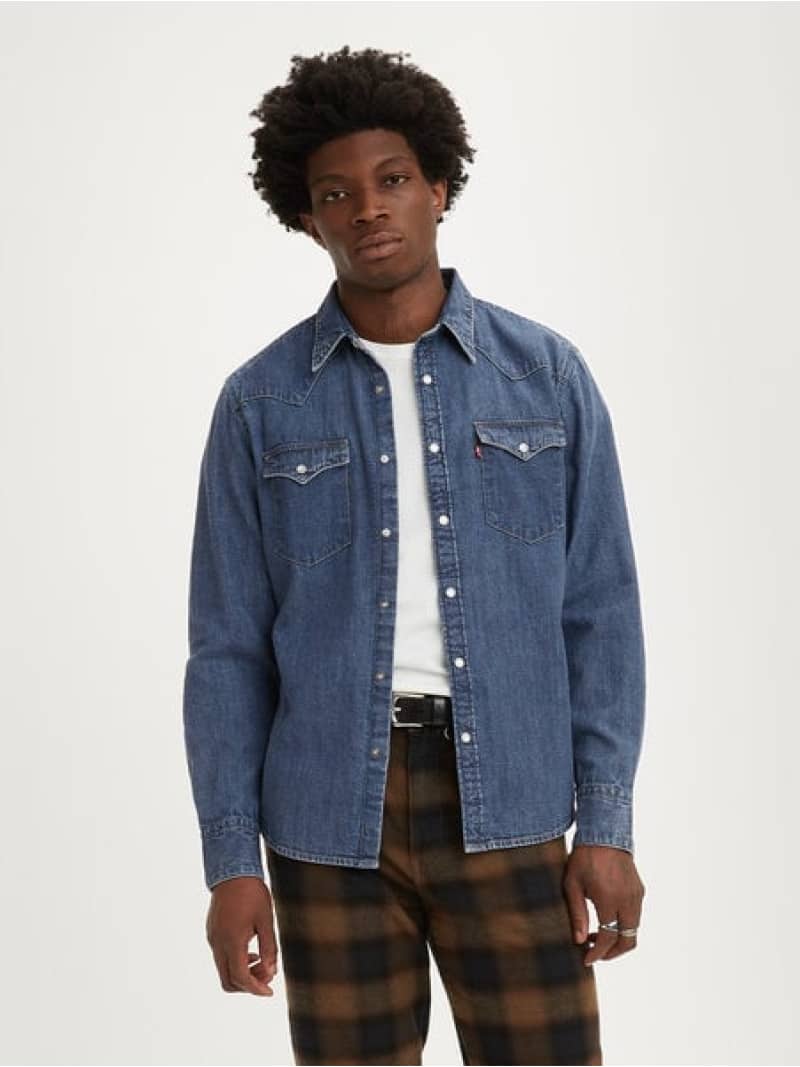 Levi's ウエスタンシャツ リーバイス トップス シャツ・ブラウス ネイビー【送料無料】