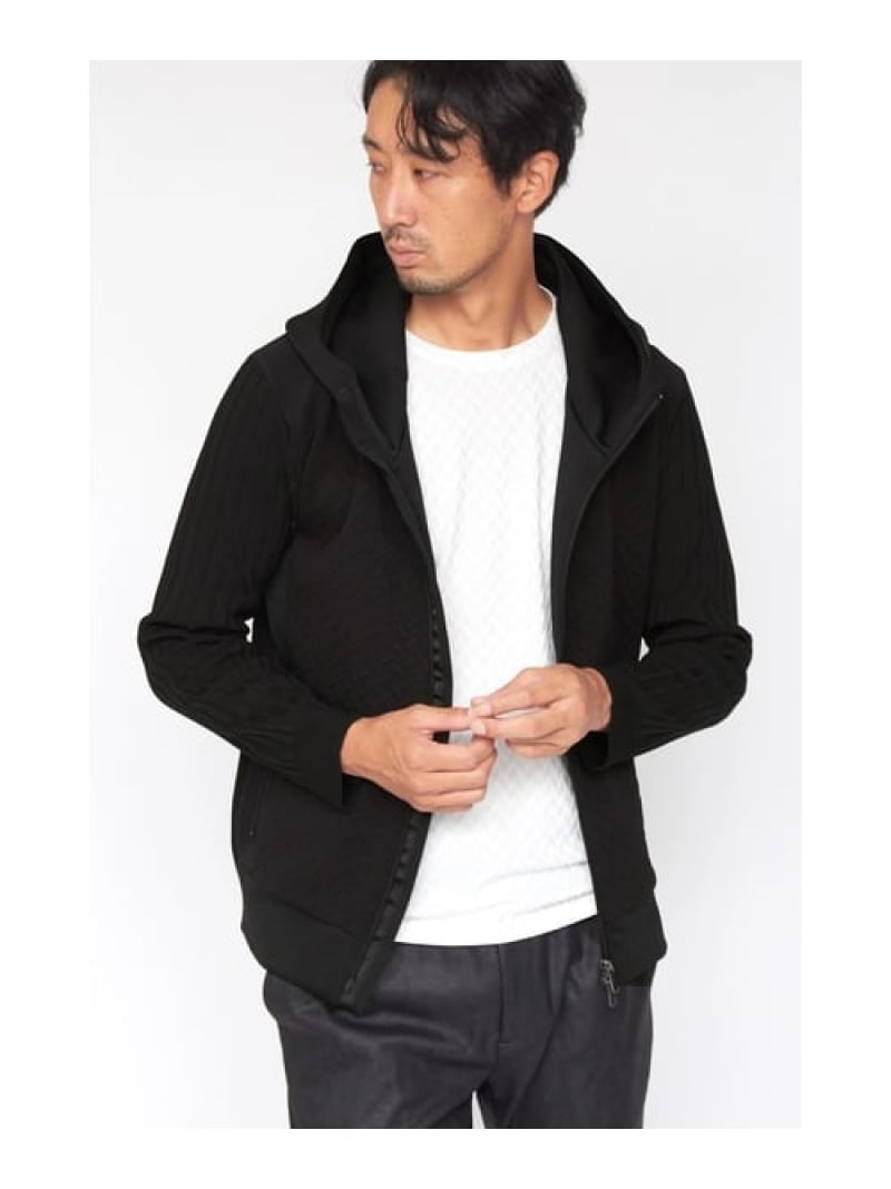 【SALE／30%OFF】HIGH STREET HIGH STREET∴ニットコンビフーディーブルゾン トルネードマート ジャケット・アウター 上衣・前掛け 黒いこと 白いこと【RBA_E】【貨物輸送無料】