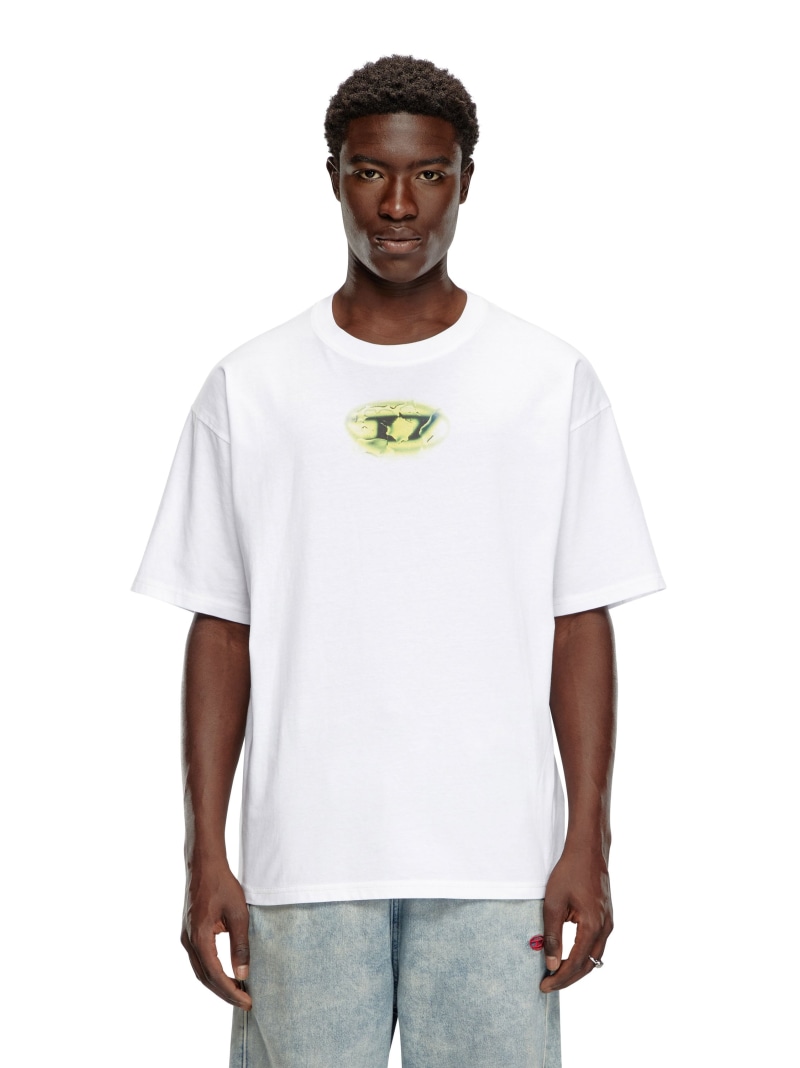 【SALE／40%OFF】DIESEL メンズ Tシャツ プリント ディーゼル トップス カットソー・Tシャツ ホワイト ブラック【RBA_E】【送料無料】
