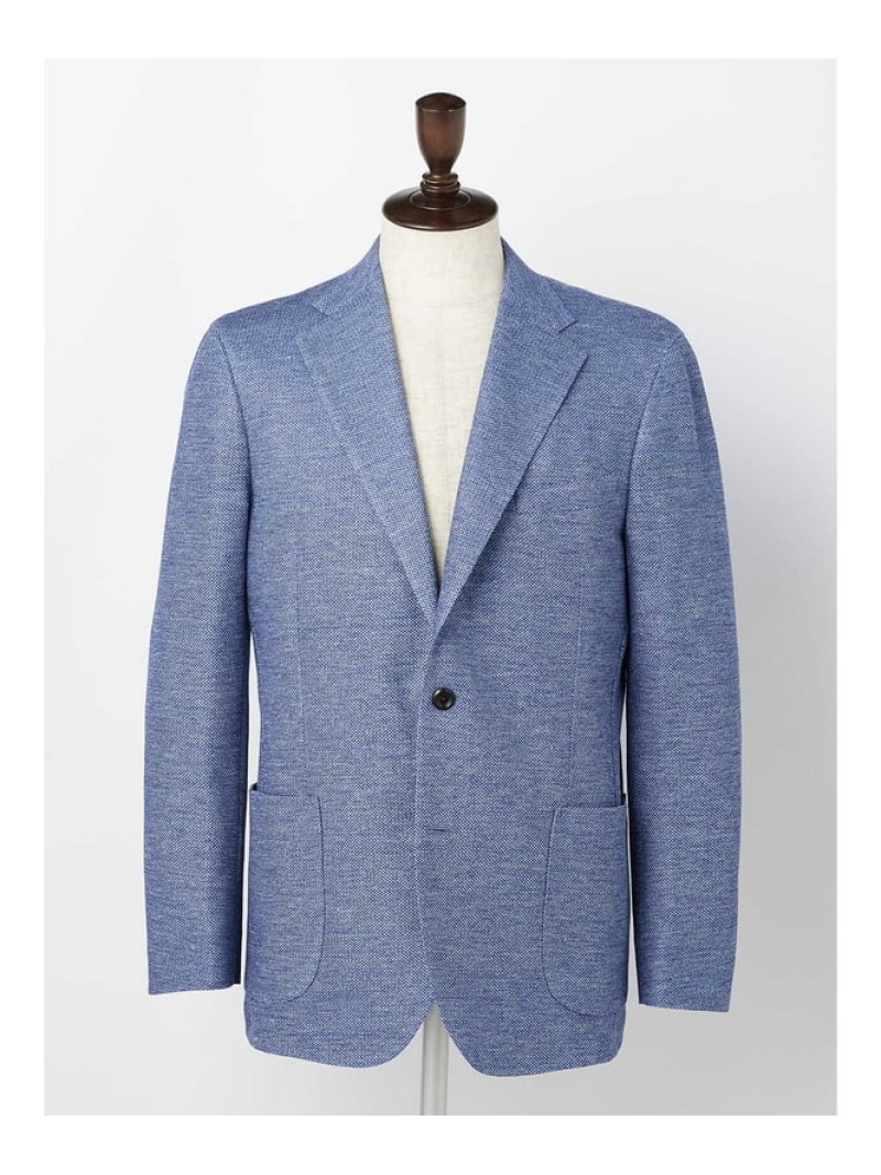 【SALE／50%OFF】Aquascutum MEN Sax Blue Melange Jersey Jacket アクアスキュータム ジャケット・アウター テーラードジャケット・ブレザー ブルー【RBA_E】【送料無料】｜ Fashion Men
