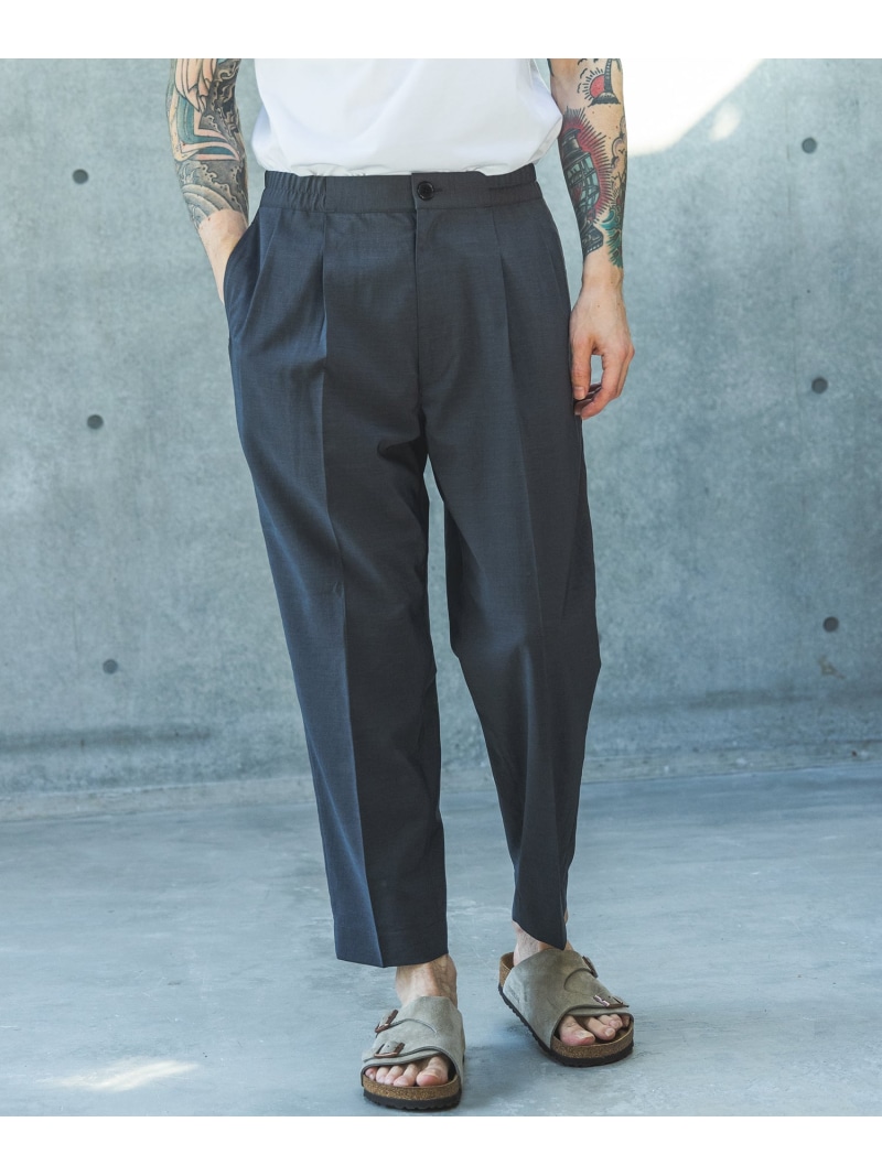 MR.OLIVE QUICK-DRYING TAFFETA /2TACK TAPERED EASY PANTS ミスターオリーブ パンツ スラックス・ドレスパンツ ブラウン ブラック【送料無料】