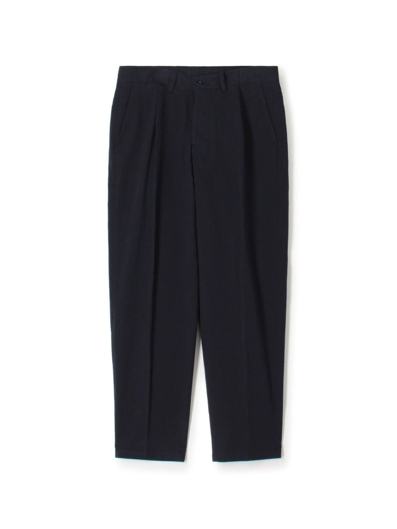 TOMORROWLAND MEN 【別注】Salvatore Piccolo MARCELLO コットンシアサッカー 1プリーツテーパードパンツ トゥモローランド パンツ スラックス・ドレスパンツ ネイビー【送料無料】