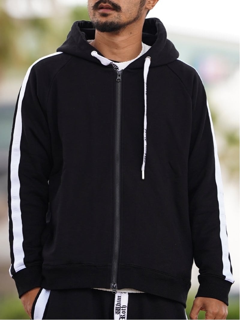 WHIM ROTH WHIM ROTH/(M)DAY OFF ZIP/PK アダムスジャグラー トップス パーカー・フーディー グレー ブラック【送料無料】｜ Fashion Men