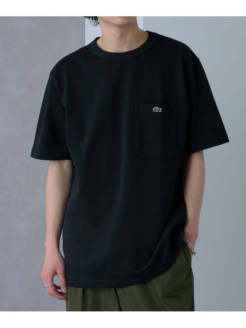 LACOSTE LACOSTE/鹿の子ポケット半袖Tシャツ TH4921-99 ラコステ カセットチャート トップス カットソー・Tシャツ ネイビー ブラック ホワイト【送料無料】
