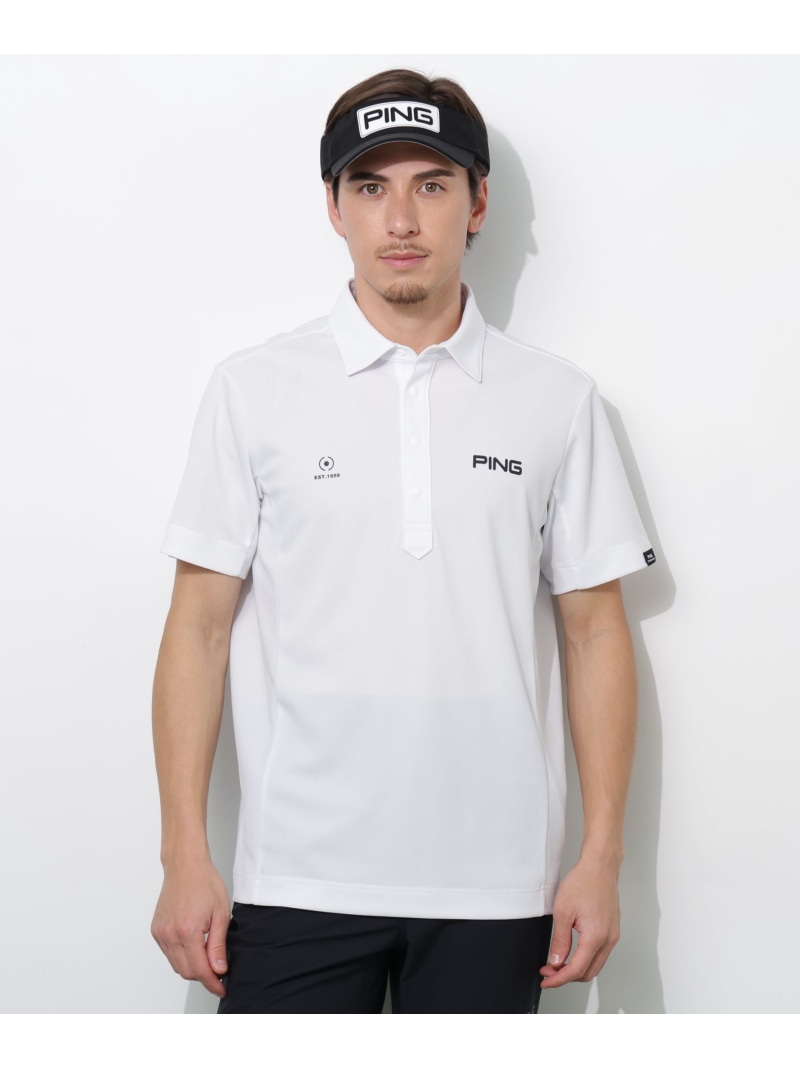 PING APPAREL エアロクールカノコ半袖スポーツシャツ ＜PERFORMANCE＞ (MENS) ピン 御召しもの トップス スポーツシャツ 白いこと 黒いこと サクラ色【貨物輸送無料】