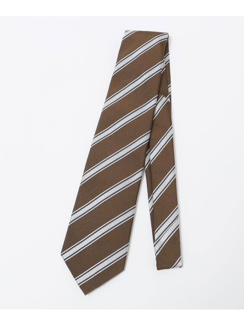 【SALE／40%OFF】SHIPS MEN SHIPS: フォサッティ シルク コットン ストライプ ネクタイ シップス スーツ・フォーマル ネクタイ・蝶ネクタイ グレー ネイビー グリーン【RBA_E】【送料無料】｜ Fashion Men
