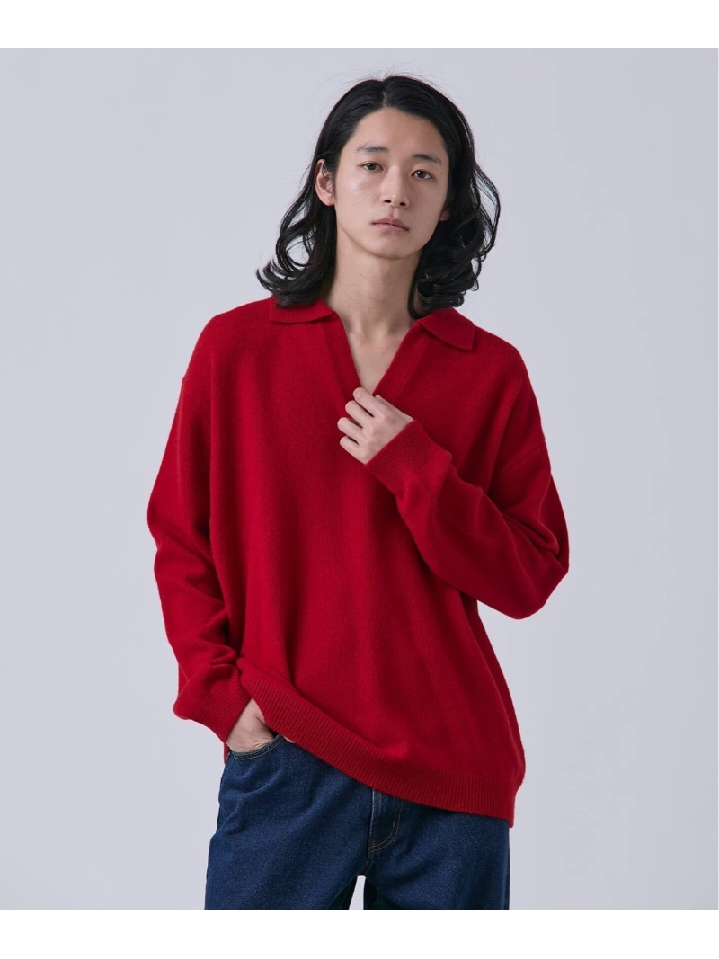 【SALE／40%OFF】B.C STOCK 【BOYCOM/ボイコム】カシミヤブレンド スキッパーニット ベーセーストック トップス ニット レッド ブラック グレー ブラウン【RBA_E】【送料無料】
