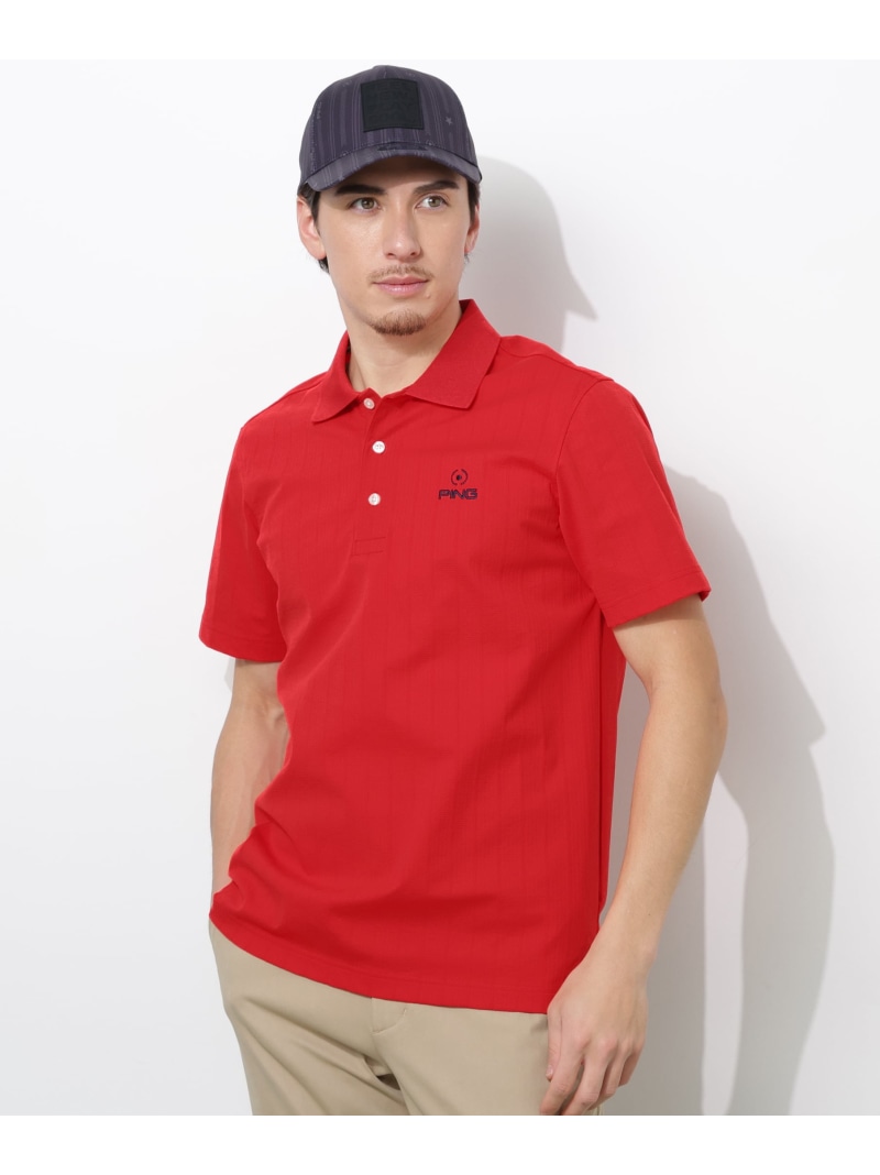 PING APPAREL EPIXうつり変わりストレッチカノコ半袖スポーツシャツ ＜NAITVE＞ (MENS) ピン 御召しもの トップス スポーツシャツ 赤いこと 米国海軍 白いこと【貨物輸送無料】
