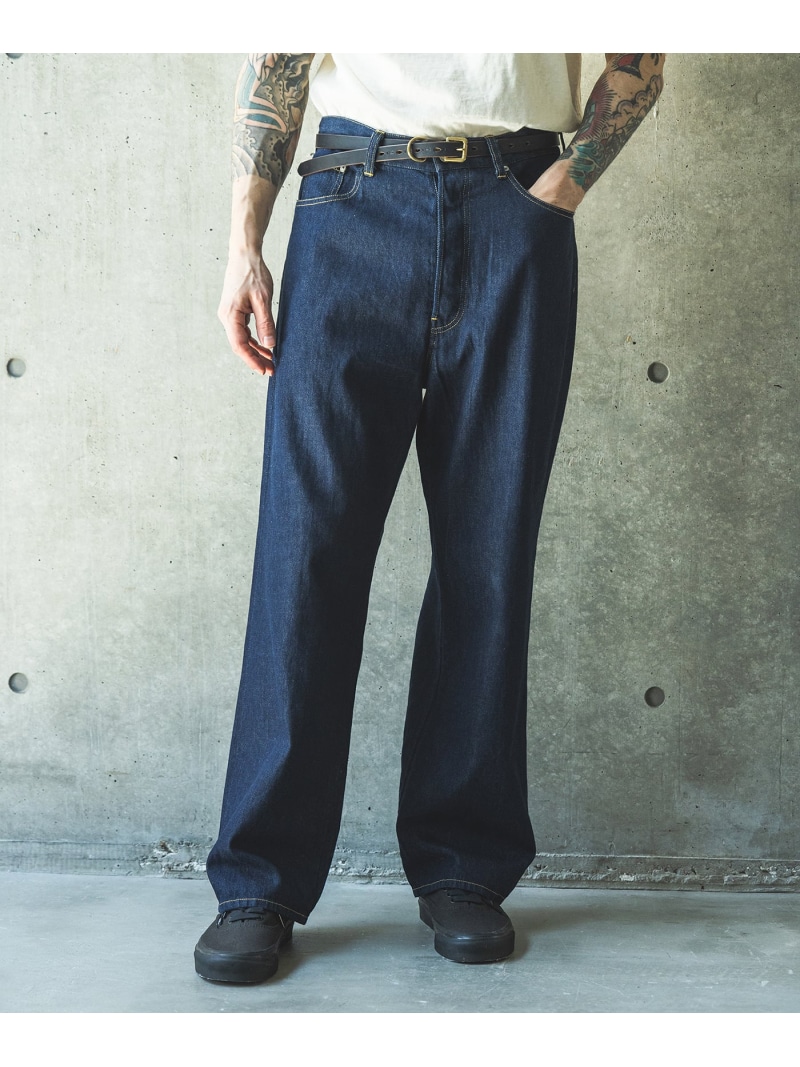 MR.OLIVE RINSE WASH 8oz DENIM /WASHED WIDE STRIGHT PANTS ミスターオリーブ パンツ ジーンズ・デニムパンツ ホワイト ブラック ネイビー【送料無料】