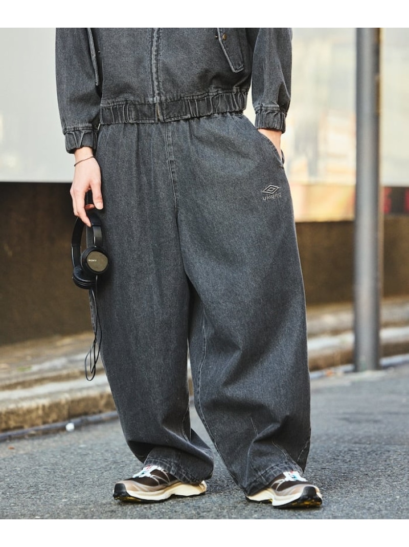 UMBRO SP WIDE DENIM PANTS フリークスストア パンツ ジーンズ・デニムパンツ ブラック ネイビー ブルー【送料無料】
