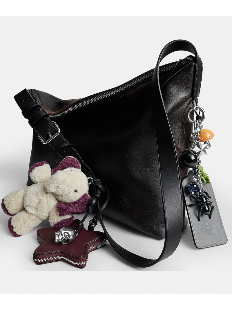 COACH 【堅苦しさ】モット 伝達人 御徒面子 38・ラブド なめし革・引きつける コーチ職 御徒面子 ショルダーバッグ 黒いこと【貨物輸送無料】