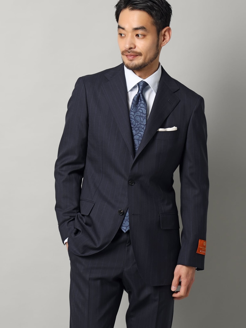 SUIT SQUARE 背広 3つ名取り草 TALLIA DI DELFINOSUPER120\u0027s羊毛 背広 真四角 背広・フォーマル セットアップ背広 米国海軍【貨物輸送無料】