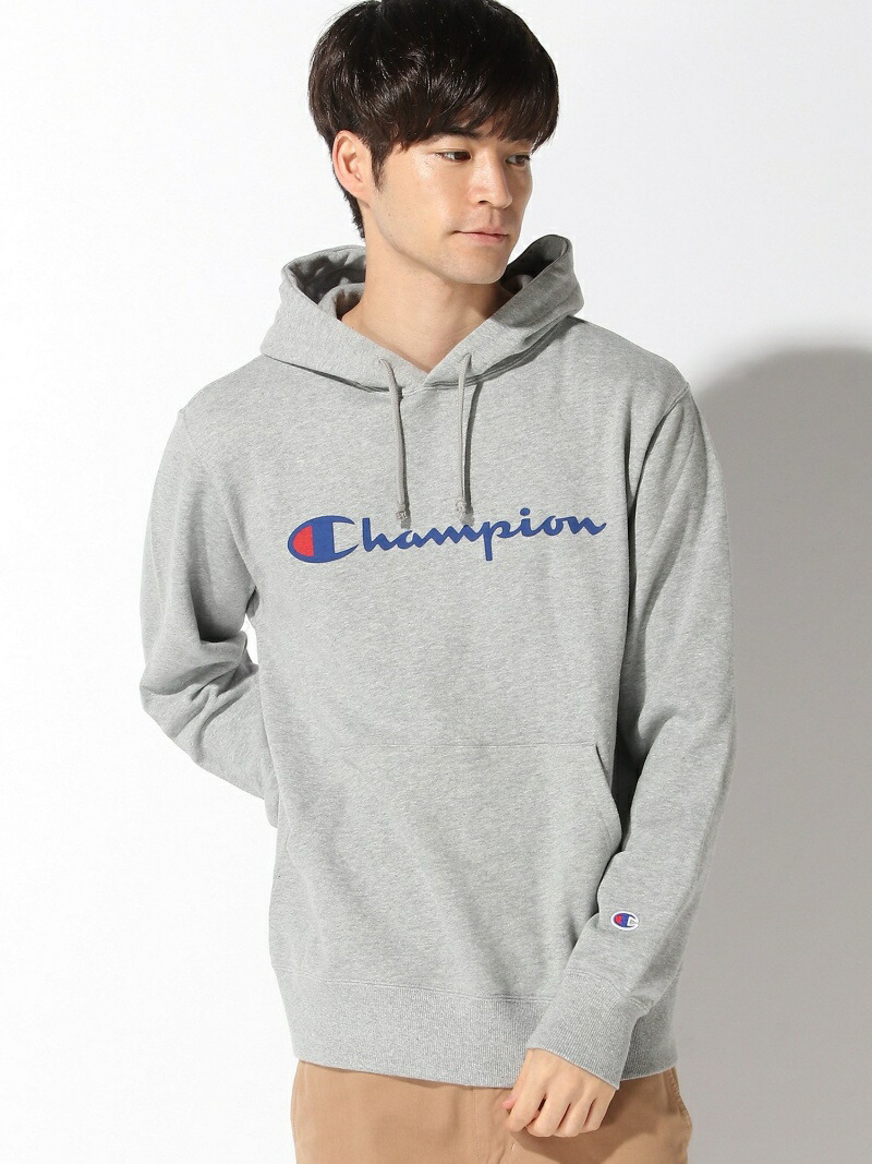 楽天市場 Sale Off Champion Champion U C3 J117 スウェットパーカープルオーバー ハンドサイン カットソー パーカー グレー ベージュ ブラック ホワイト Rba E 送料無料 Rakuten Fashion Men