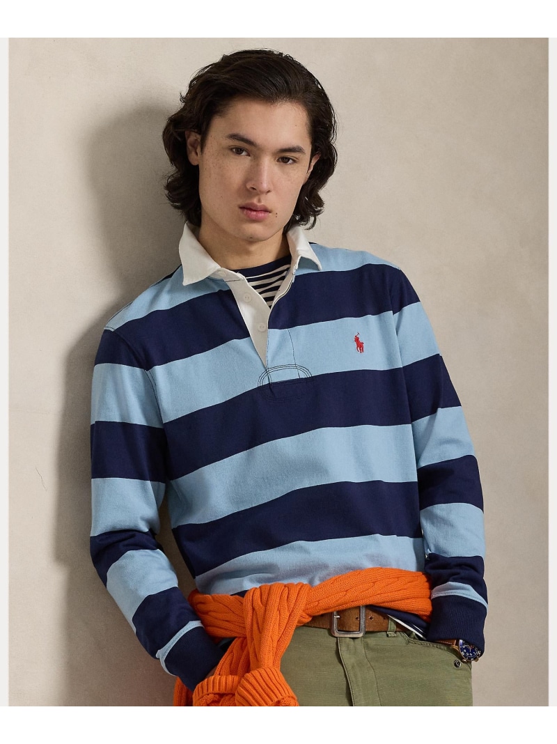 POLO RALPH LAUREN アイコニック ラグビー シャツ ラルフローレン トップス カットソー・Tシャツ ブルー【送料無料】