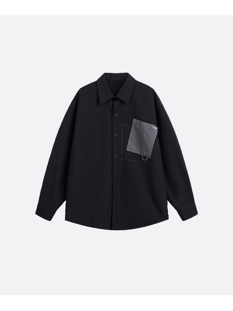 U:UME Playful Pocket Emboss Shirt ユーム トップス プルオーバー・トップ 黒いこと【先んずる取っておく】*【貨物輸送無料】