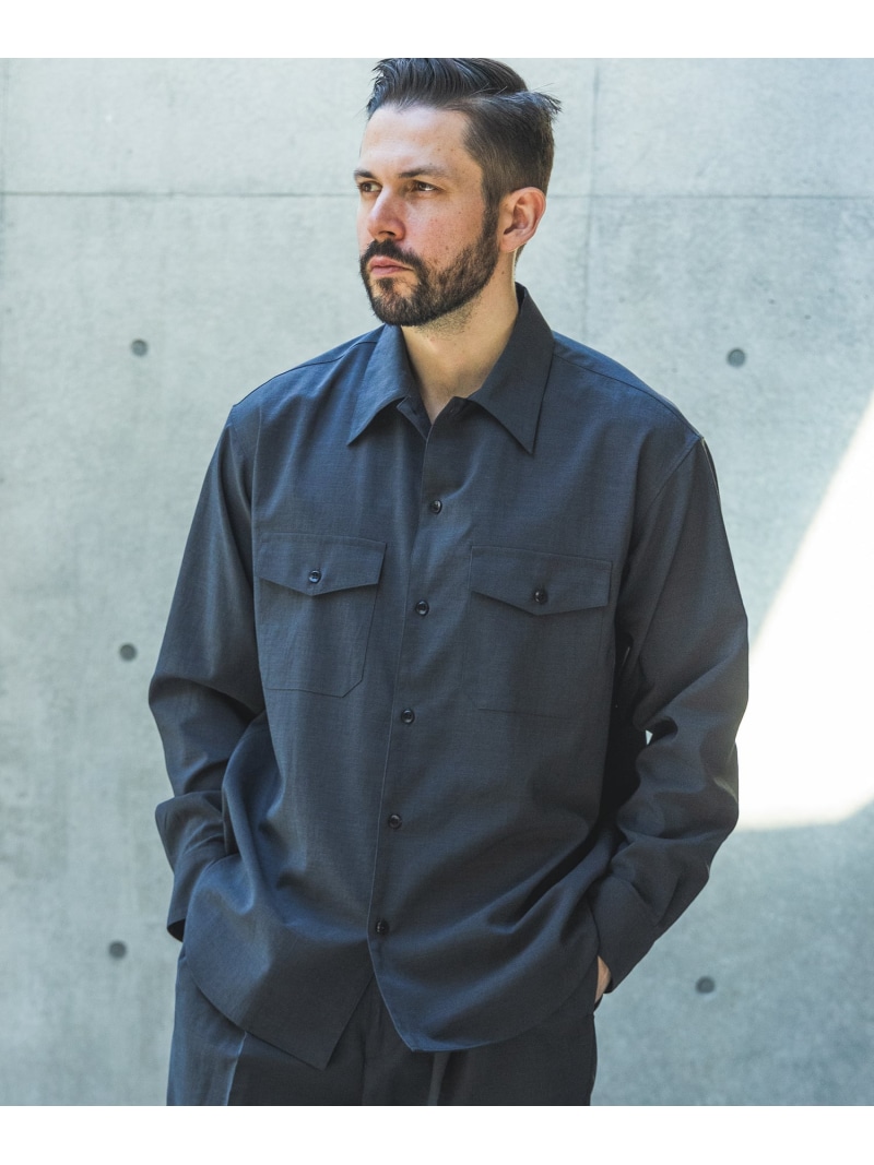 MR.OLIVE QUICK-DRYING TAFFETA /CPO SHIRT ミスターオリーブ トップス シャツ・ブラウス ブラウン ブラック【送料無料】