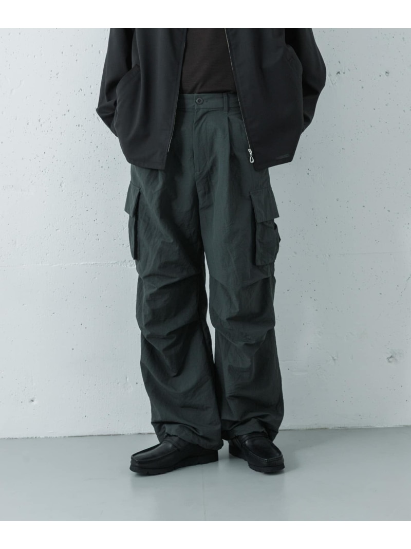 URBAN RESEARCH URBAN RESEARCH iD TASLAN NYLON OVER PANTS アーバンリサーチ パンツ その他のパンツ ブラック グレー【送料無料】