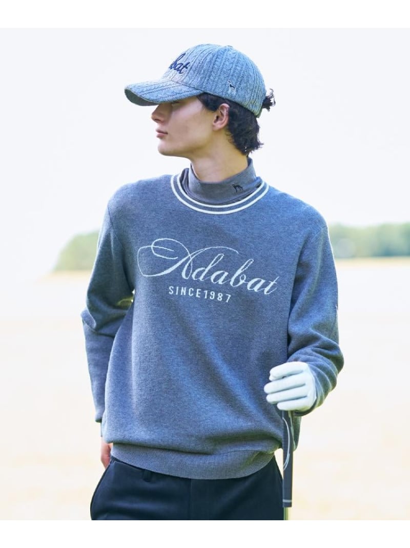 【SALE／44%OFF】adabat カリグラフィサインニット アダバット トップス ニット ネイビー【RBA_E】【送料無料】