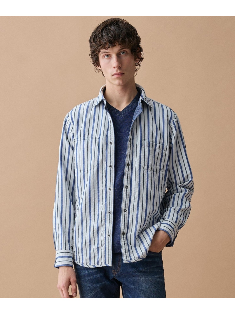 JOSEPH ABBOUD 【キングサイズ・2WAY】 リバーシブルシャツ ジョセフアブード トップス シャツ・ブラウス グレー ブルー【送料無料】